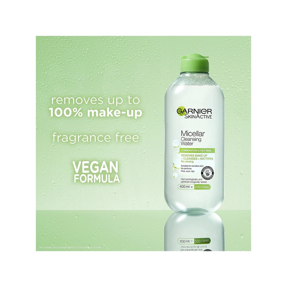 غارنييه ماء ميسيلار منظف للبشرة المختلطة والدهنية، 400 مل - Image 3
