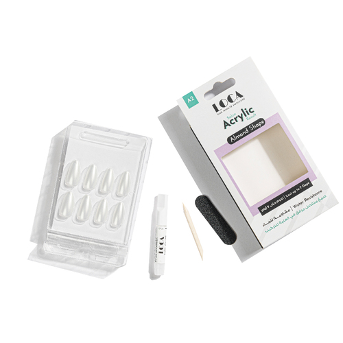 لوكا اظافر اكريلك، A2 شكل الموند لون ابيض لؤلؤي - الصورة 3