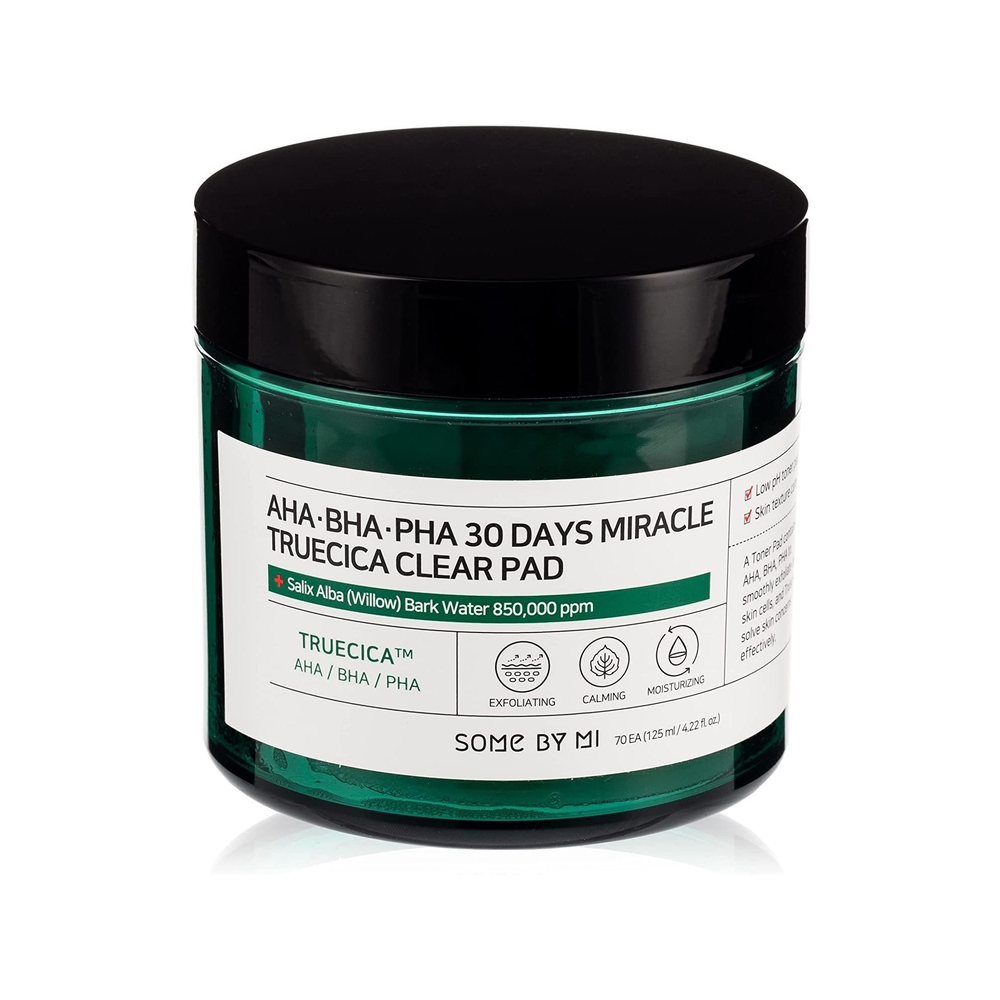 سوم باي مي مسحات قطنية باحماض الفا وبيتا وبولي هيدروكسي 30 يوم لصفاء البشرة، 70 مسحة