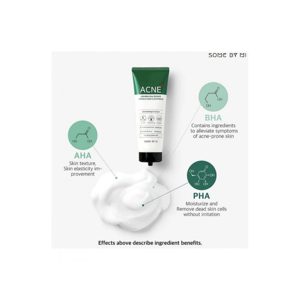 سوم باي مي رغوة تنظيف حب الشباب باحماض الفا وبيتا وبولي هيدروكسي 30 يوم، 100 مل - Image 4