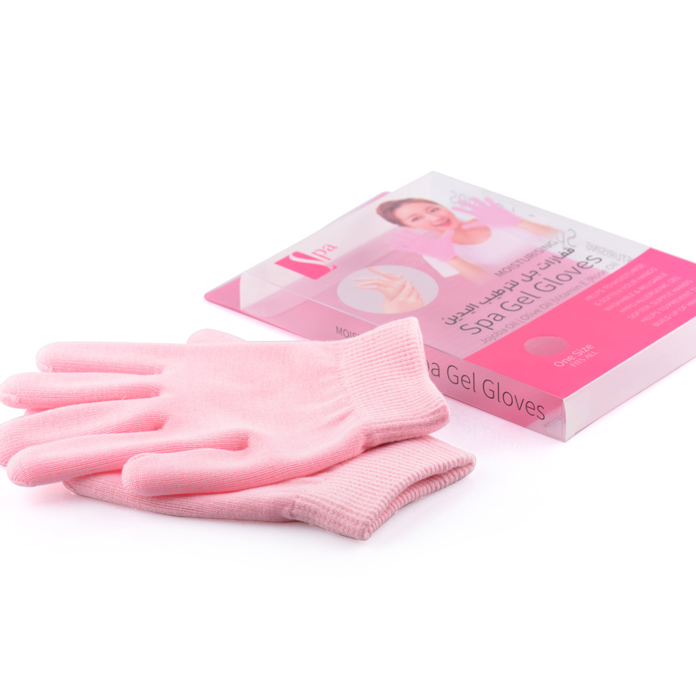 سبا قفازات جل لترطيب اليدين بزيت الجاجوبا وزيت الزيتون، زهري - الصورة 2