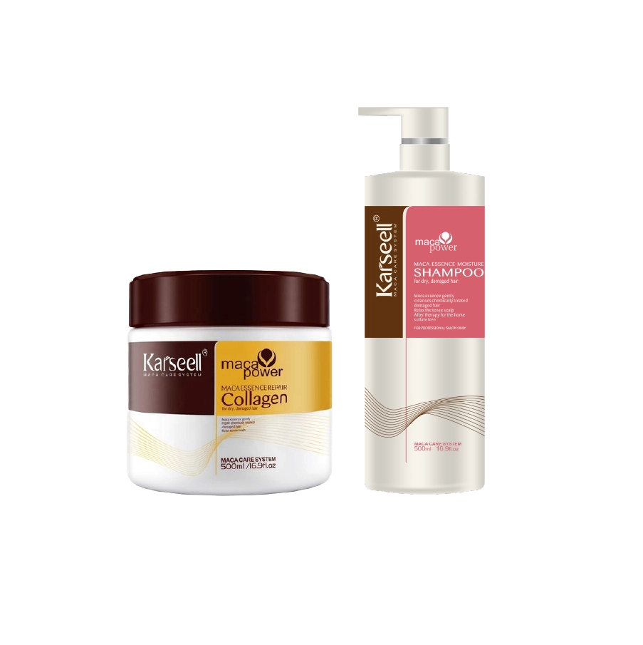 كارسيل مجموعة ماسك الشعر بالكولاجين وشامبو زيت الأرغان للشعر التالف والجاف ٥٠٠ مل