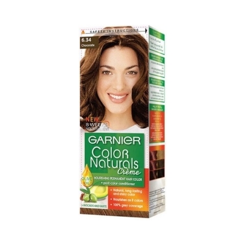 غارنييه كولور ناتشرلز صبغة مغذية للشعر بتركيبة كريمية، #6.34 تشوكليت
